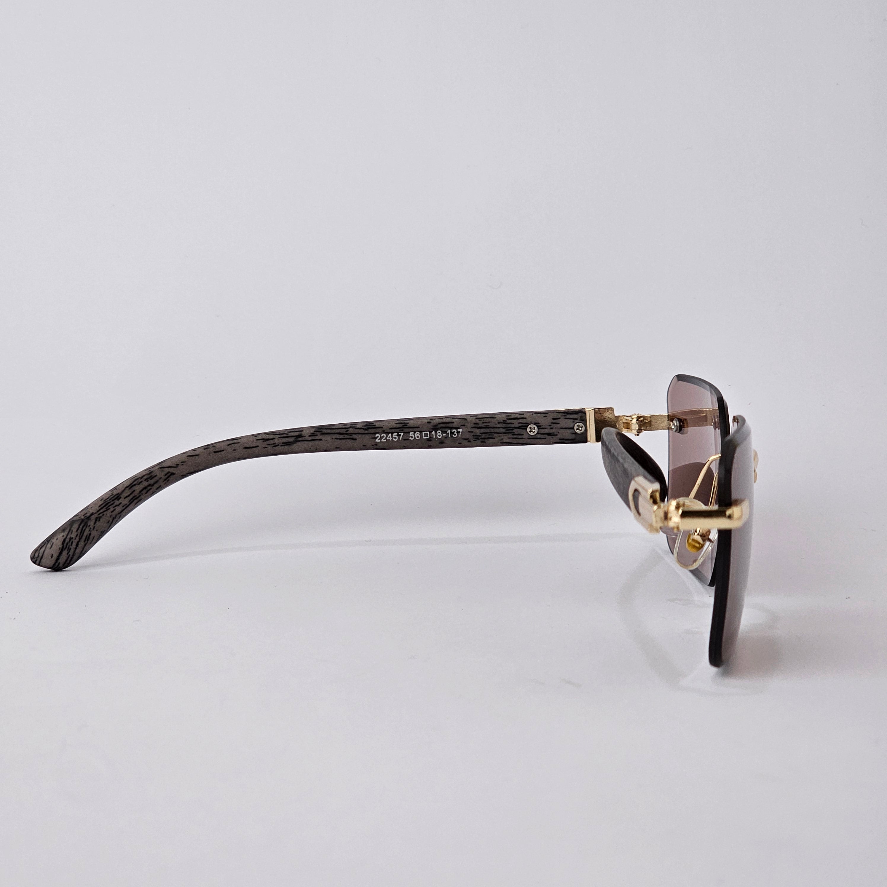 U - Cut - Rimless Wood- 22457 - Gold/Brown