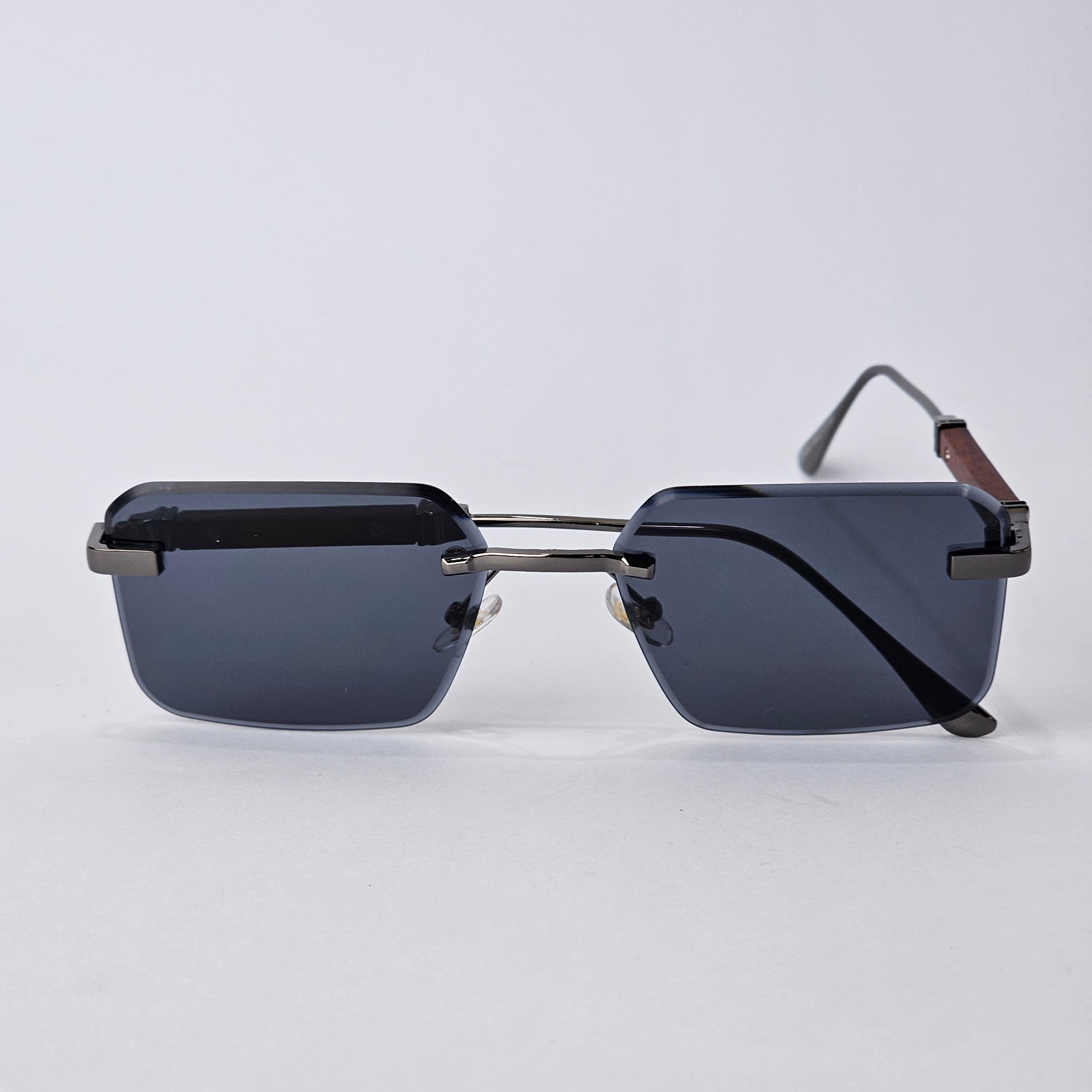 Cartier Rimless Rectangle - 22458 -Male Sunglasses- Black