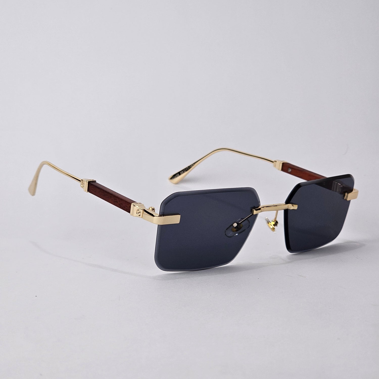 Cartier Rimless Rectangle - 22458 - Male Sunglasses - Gold/Black