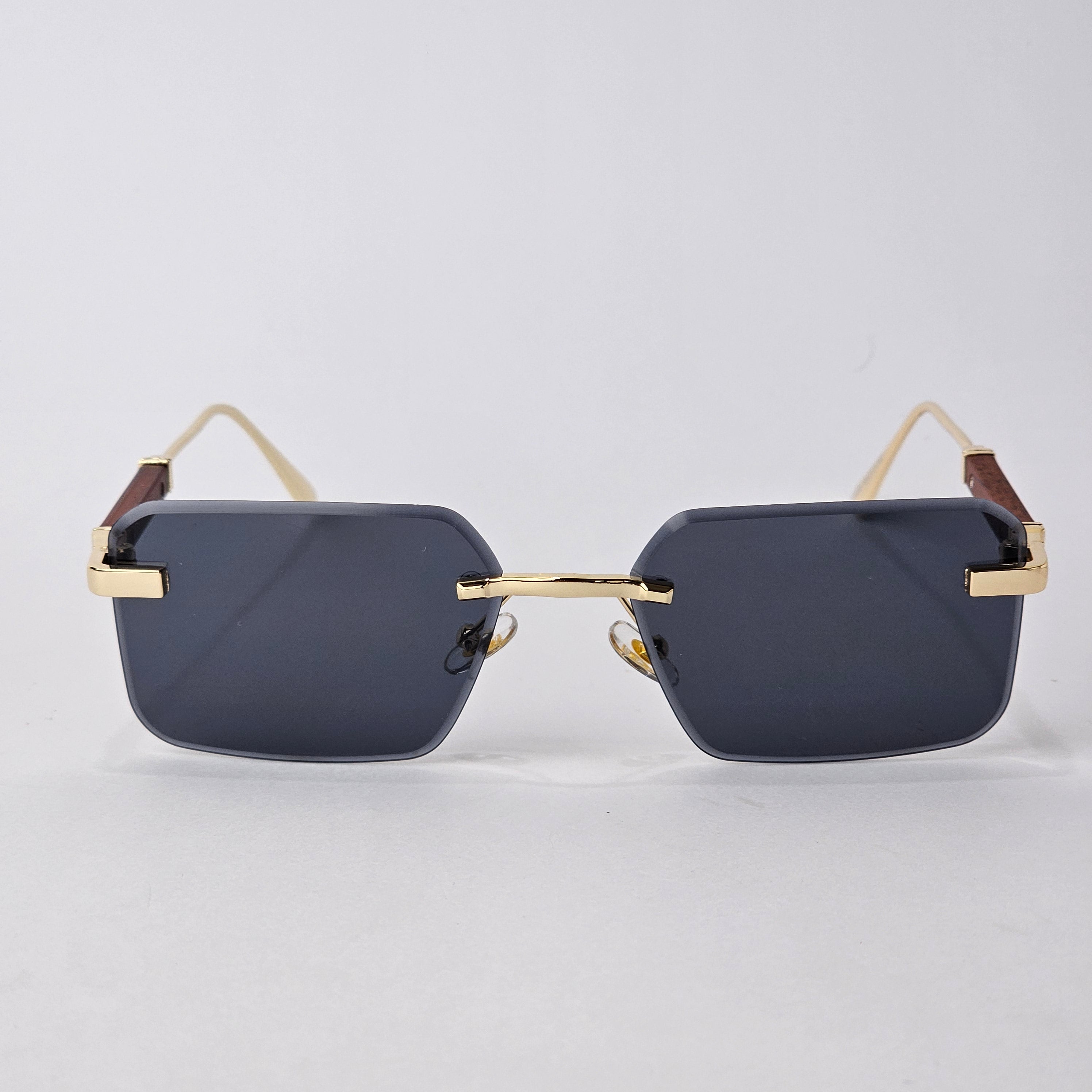 Cartier Rimless Rectangle - 22458 - Male Sunglasses - Gold/Black