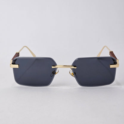Cartier Rimless Rectangle - 22458 - Male Sunglasses - Gold/Black