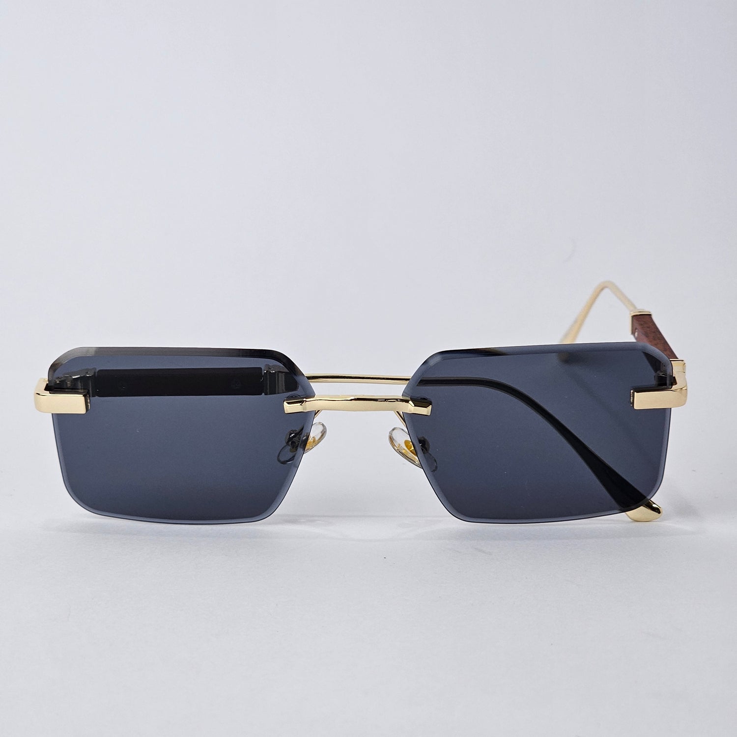 Cartier Rimless Rectangle - 22458 - Male Sunglasses - Gold/Black