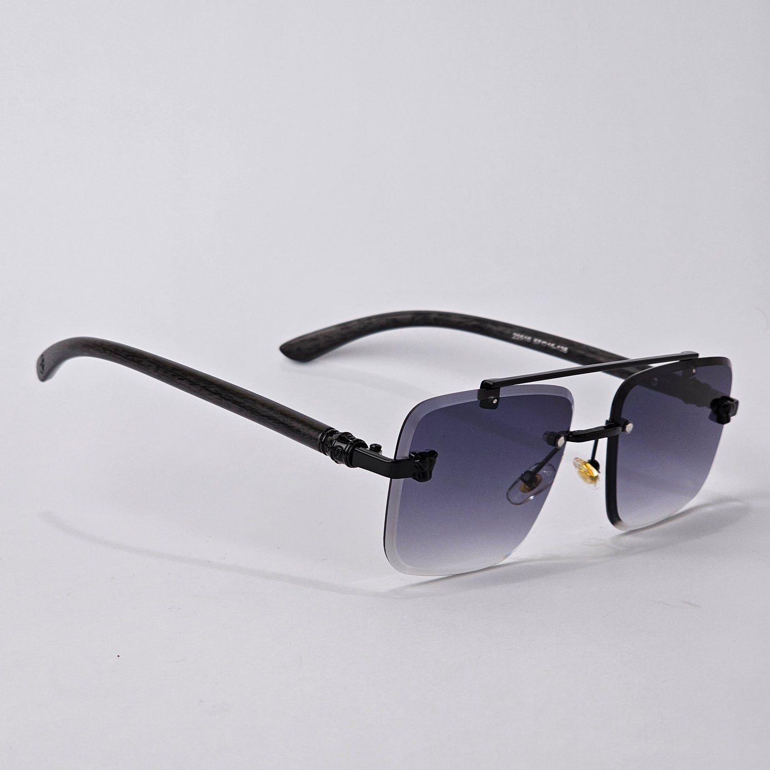 Rimless Line Bridged Wooden - 22510 - Black Gradient