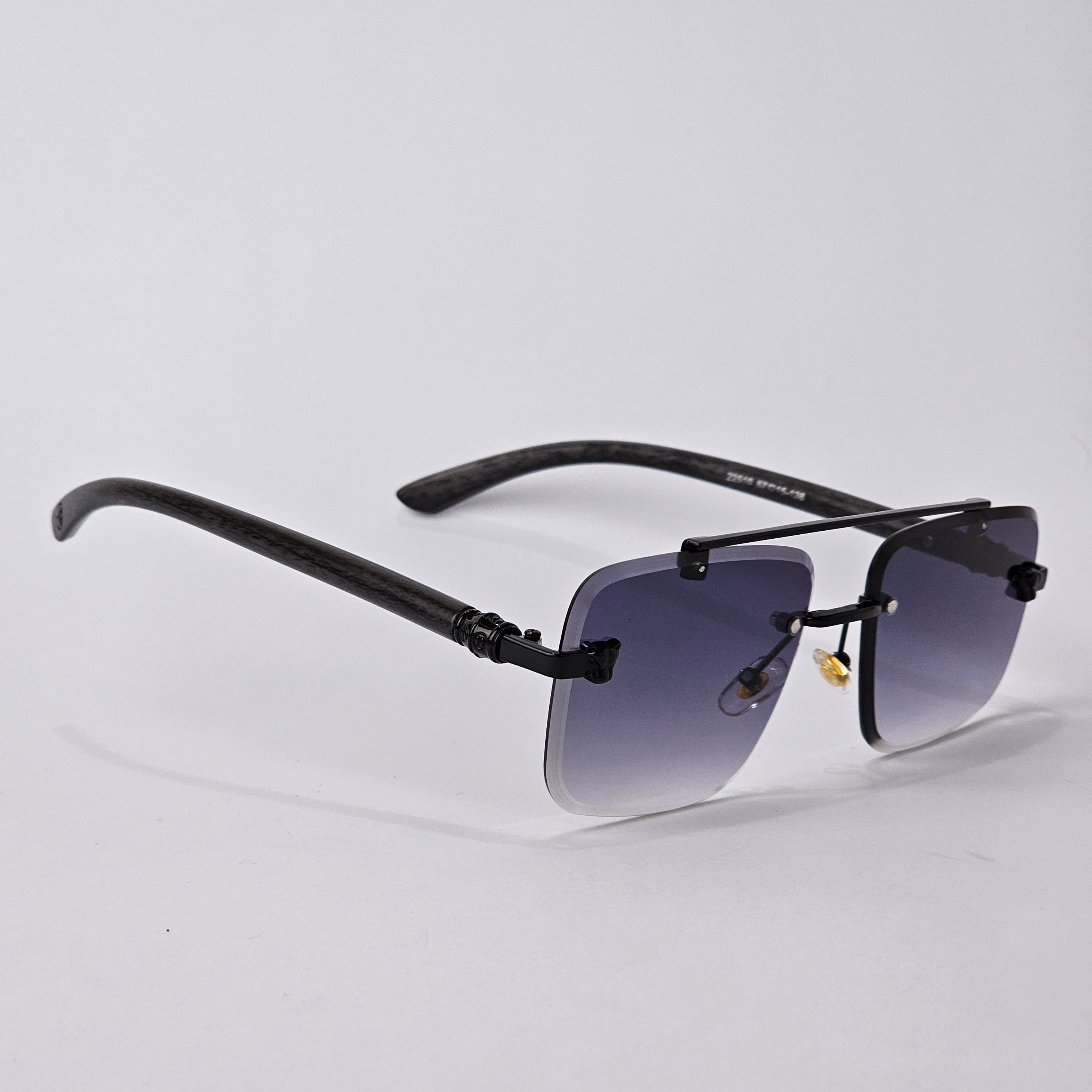 Rimless Line Bridged Wooden - 22510 - Black Gradient