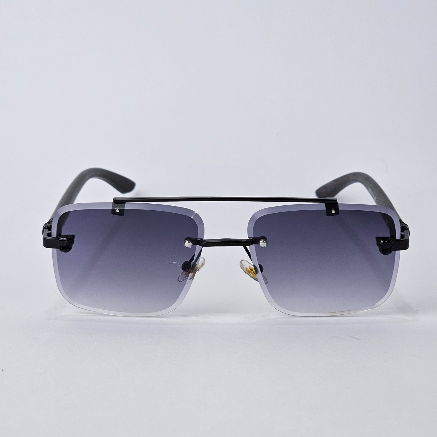 Rimless Line Bridged Wooden - 22510 - Black Gradient