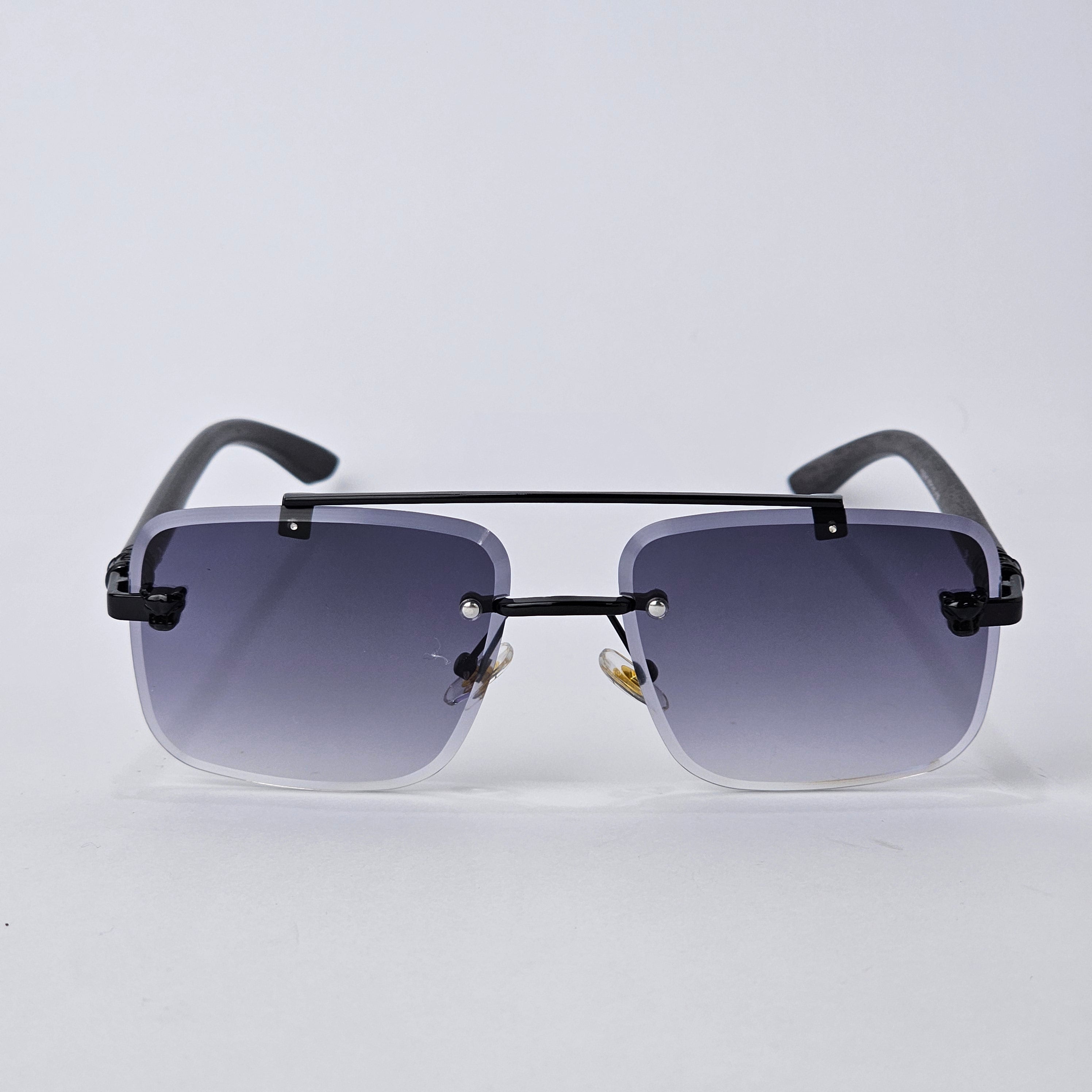 Rimless Line Bridged Wooden - 22510 - Black Gradient