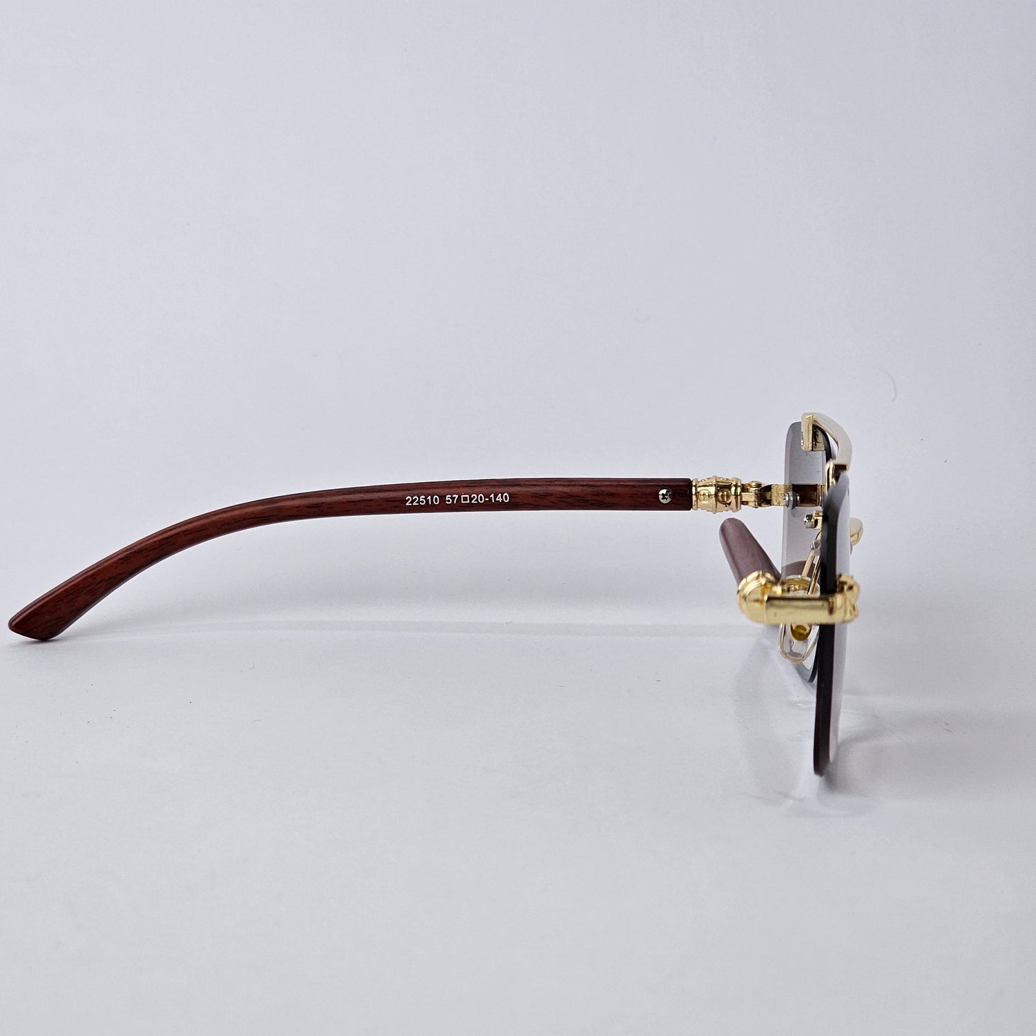Rimless Line Bridged Wooden - 22510 - Gold/Brown Gradient