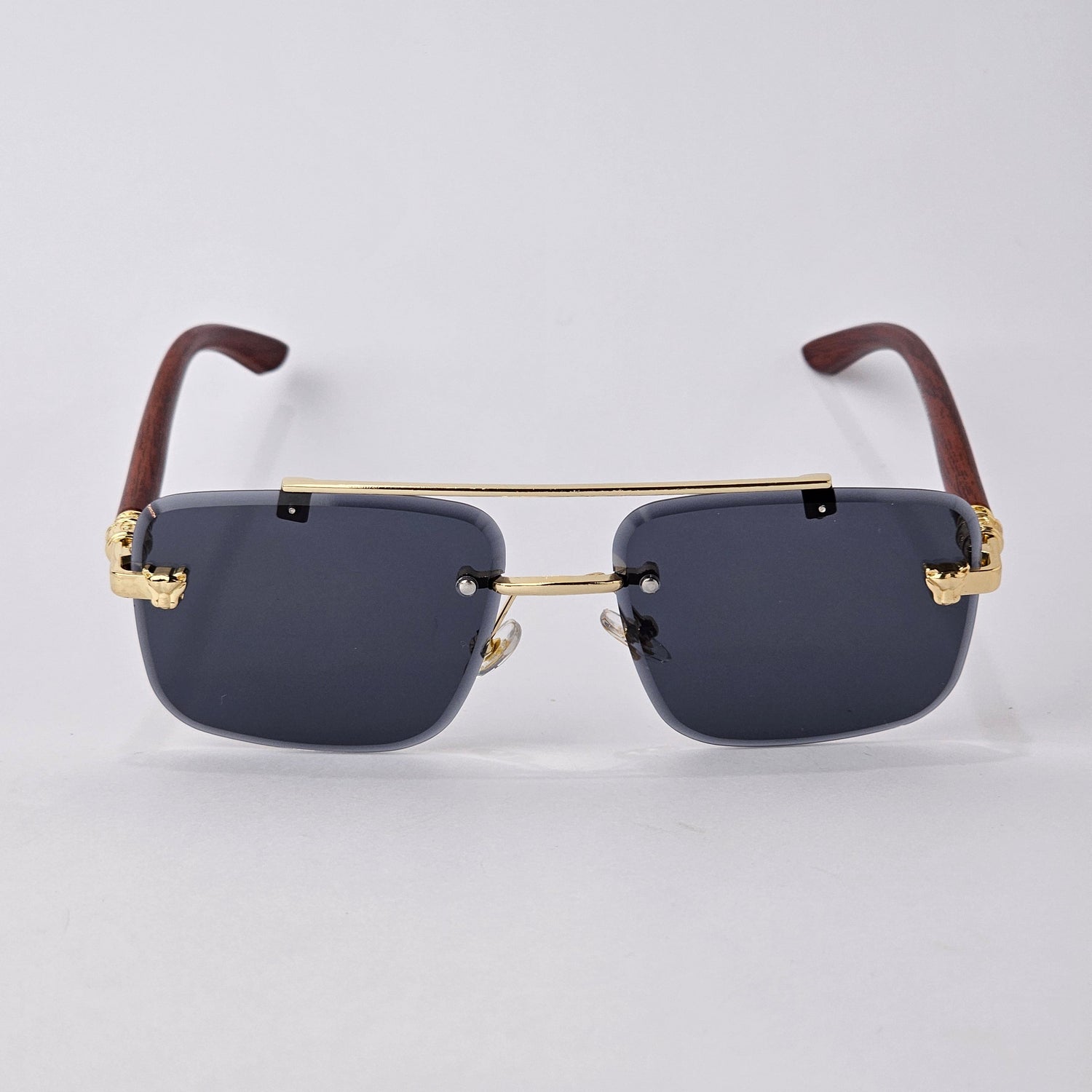 Rimless Line Bridged Wooden - 22510 - Gold/Black