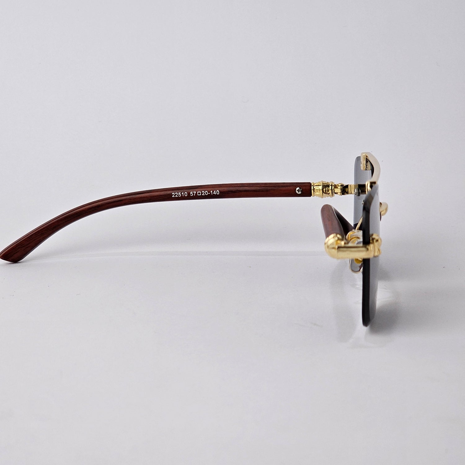 Rimless Line Bridged Wooden - 22510 - Gold/Black