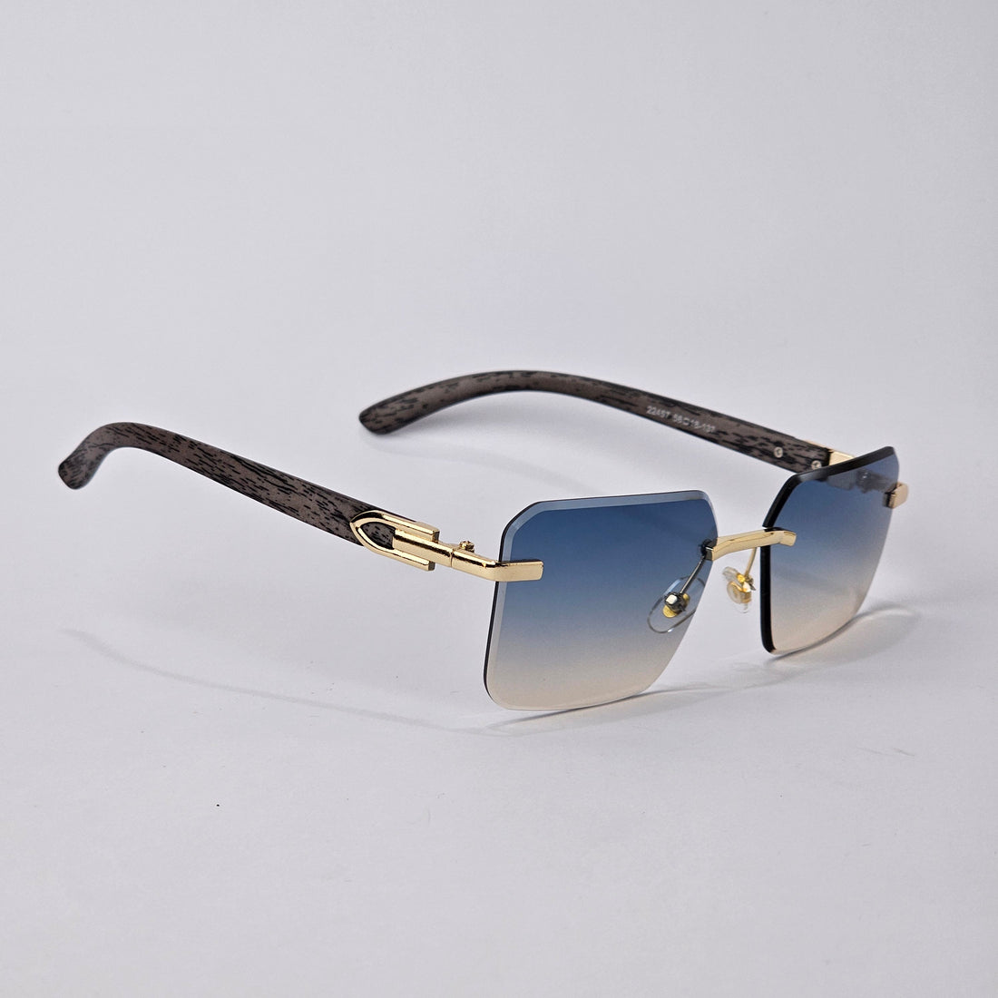 U - Cut - Rimless Wood - 22457 - Gold/blue