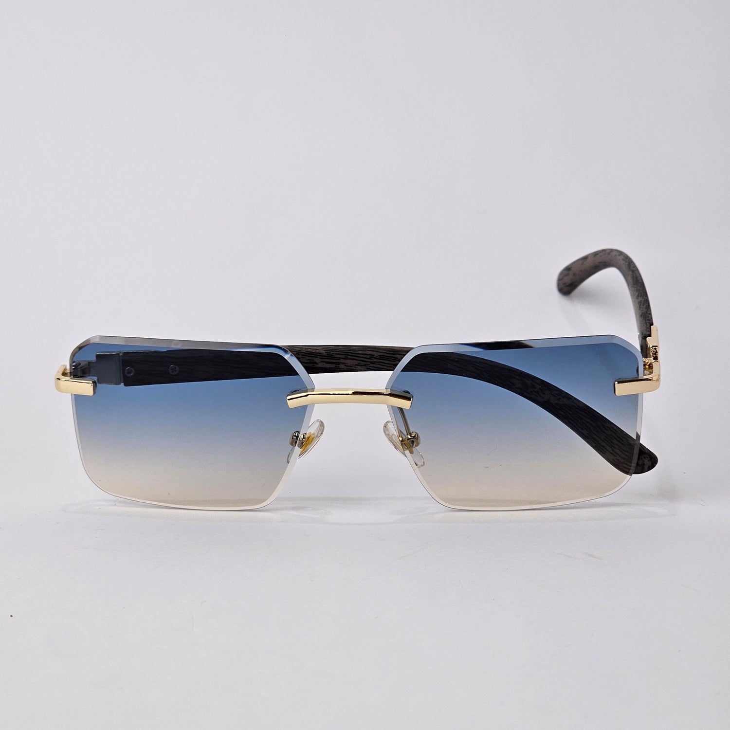 U - Cut - Rimless Wood - 22457 - Gold/blue