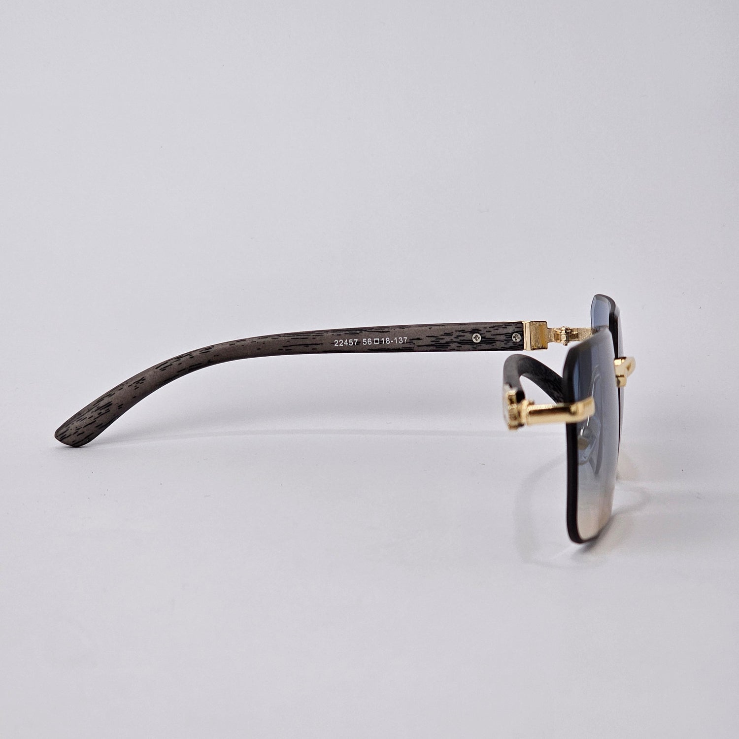 U - Cut - Rimless Wood - 22457 - Gold/blue
