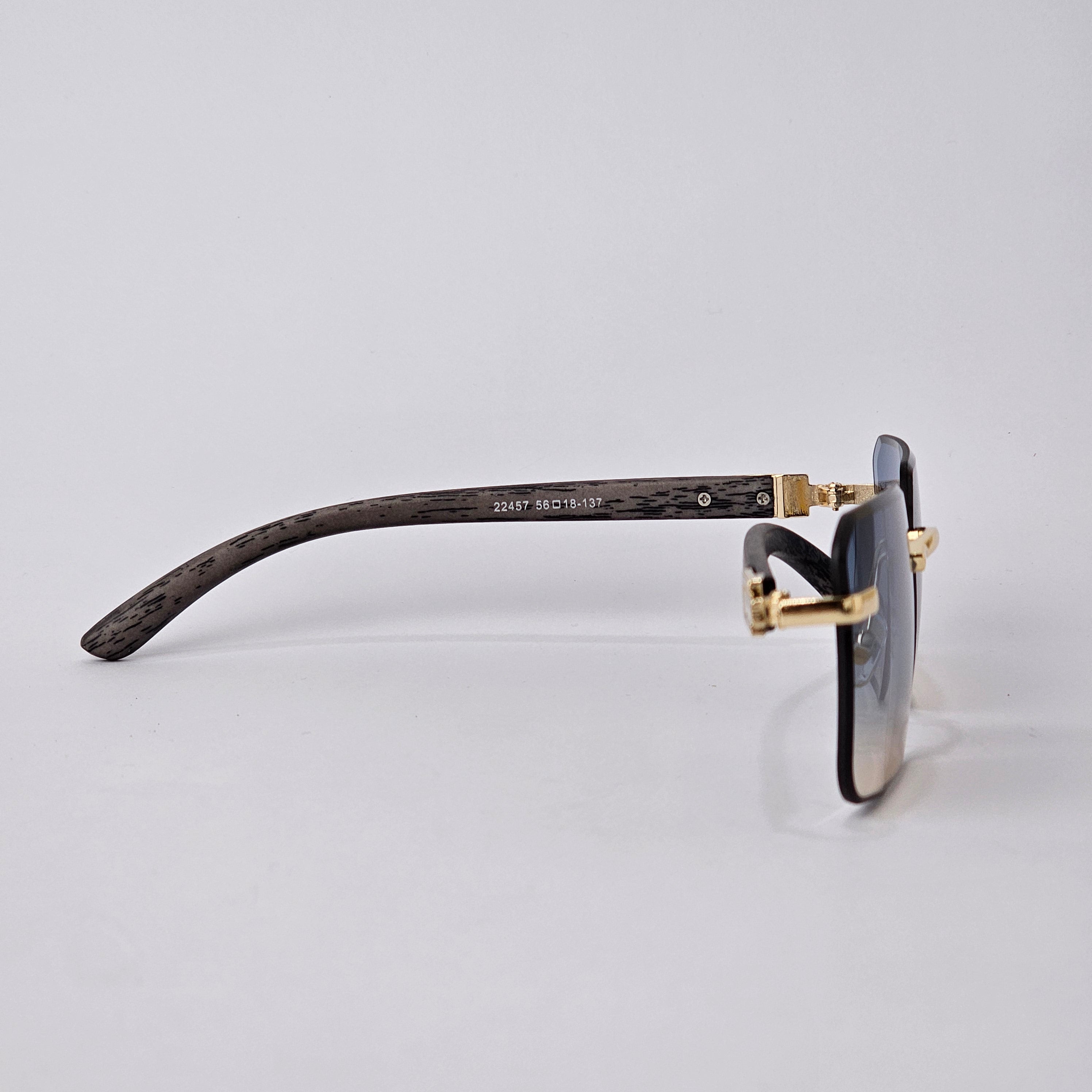 U - Cut - Rimless Wood - 22457 - Gold/blue