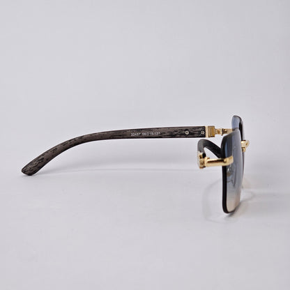 U - Cut - Rimless Wood - 22457 - Gold/blue