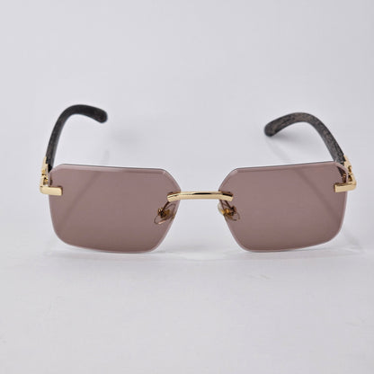 U - Cut - Rimless Wood- 22457 - Gold/Brown