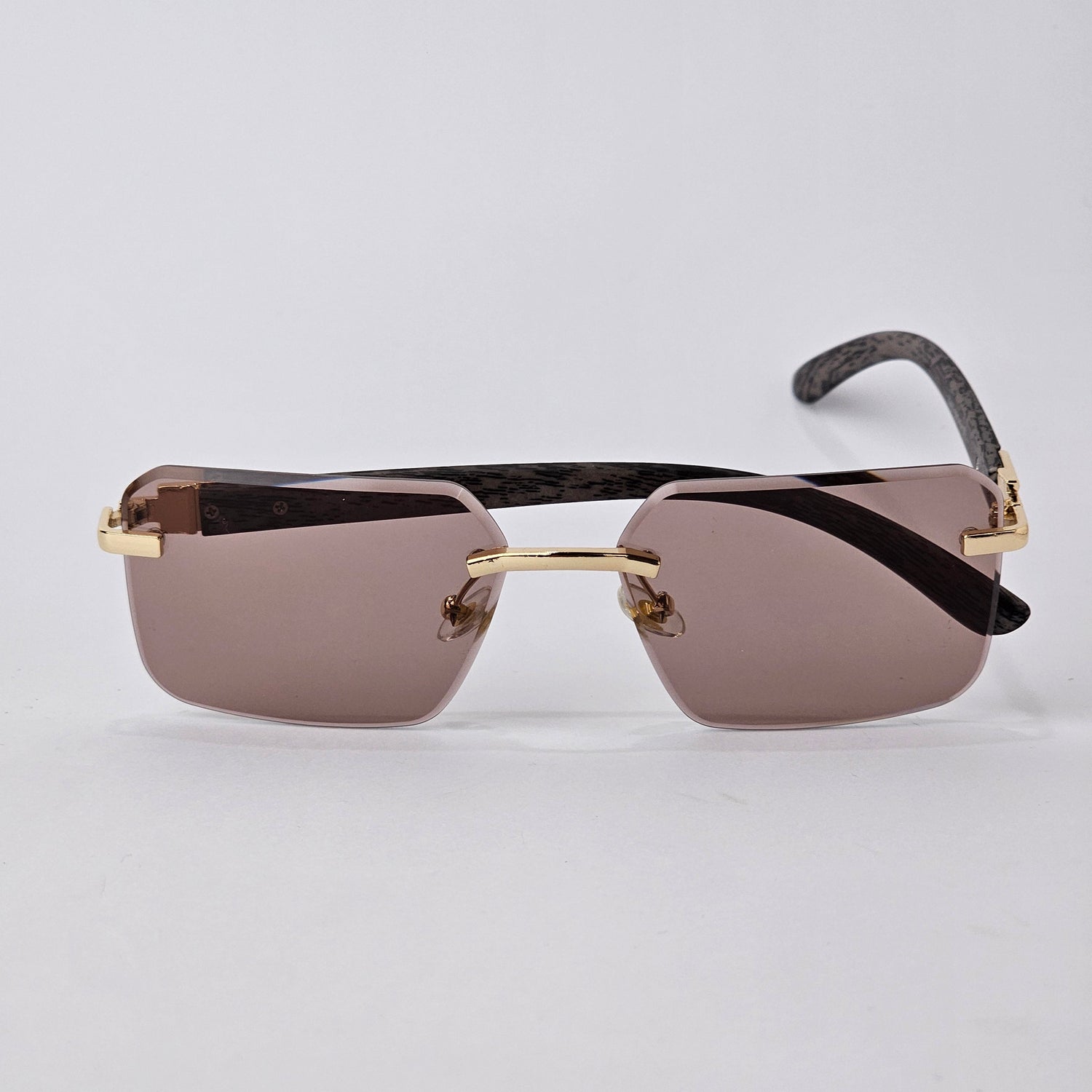 U - Cut - Rimless Wood- 22457 - Gold/Brown