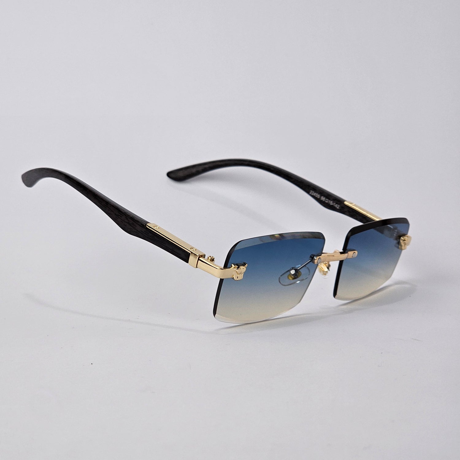 Rimless Sleek Wood - 22455 - Gold/Blue