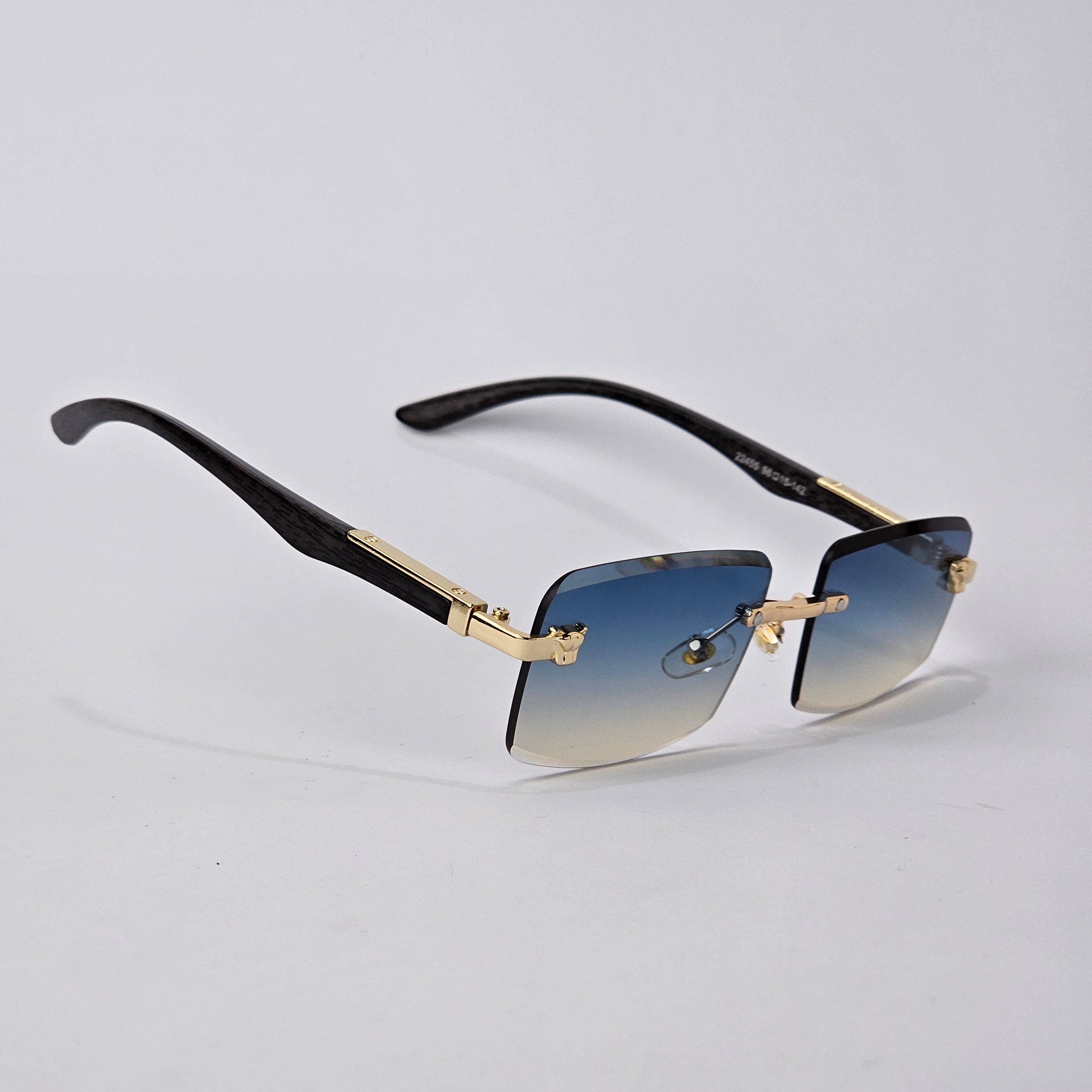 Rimless Sleek Wood - 22455 - Gold/Blue