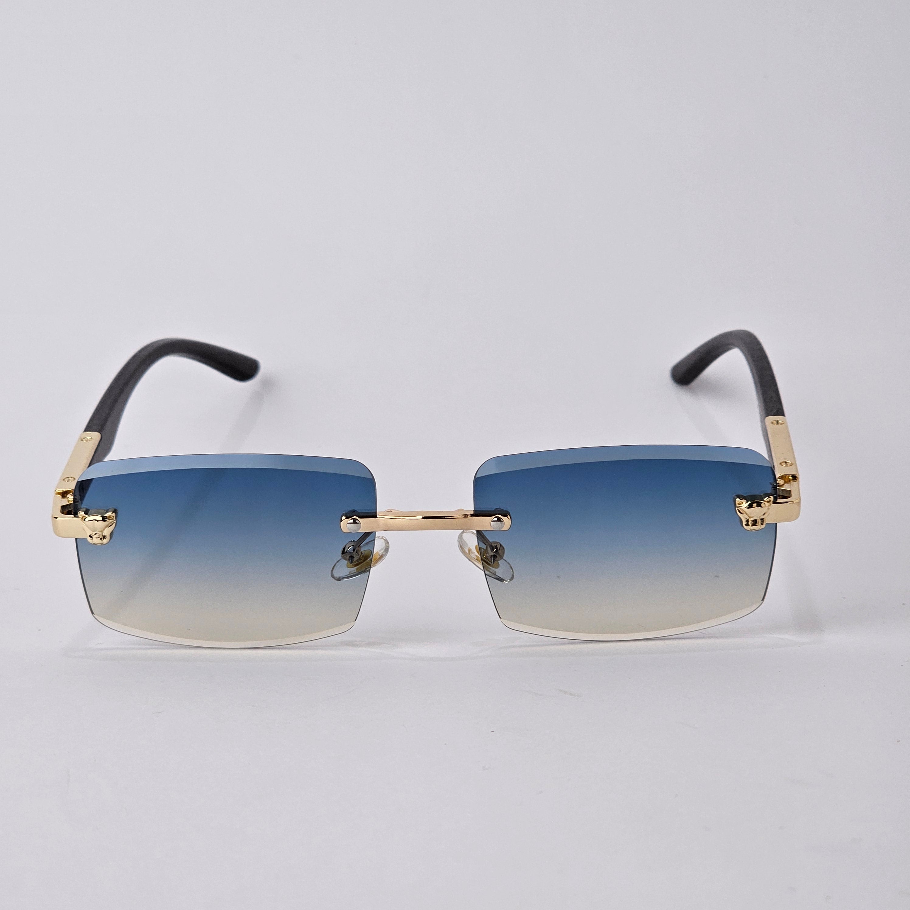 Rimless Sleek Wood - 22455 - Gold/Blue