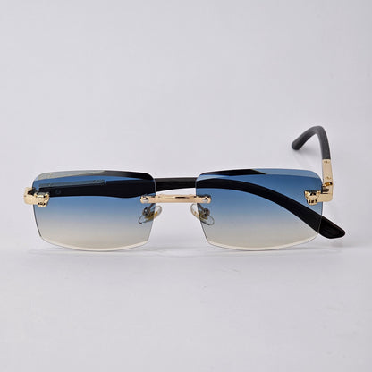 Rimless Sleek Wood - 22455 - Gold/Blue