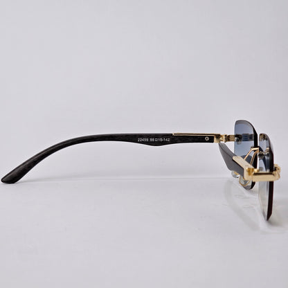 Rimless Sleek Wood - 22455 - Gold/Blue