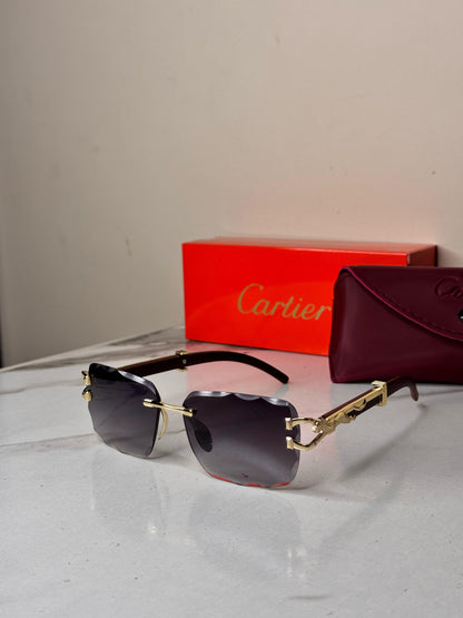 Cartier Cheeta Sunglasses - Black/ Gold